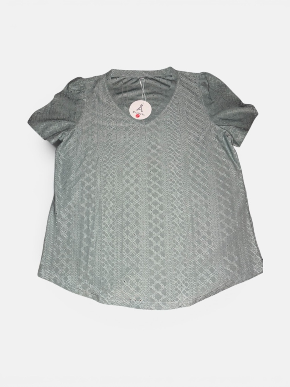 NWT Sage Green Eyelet Puff Sleeve Top